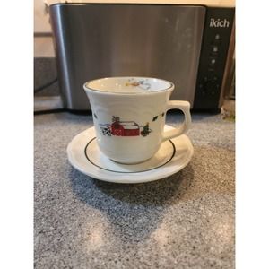 Pfaltzgraff Snow Village Cup with Saucer